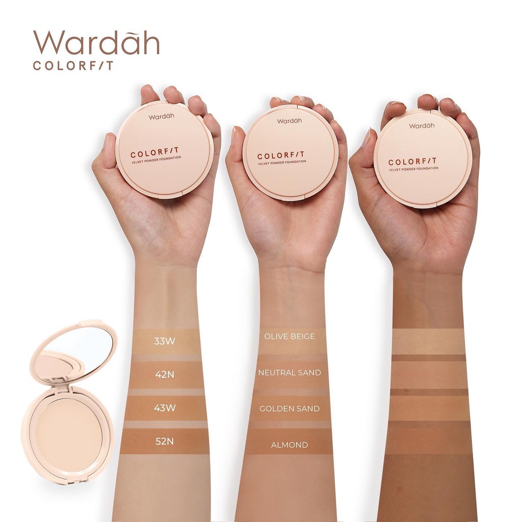 Wardah Colorfit Velvet Powder Foundation SPF 20 PA+++, 11gr