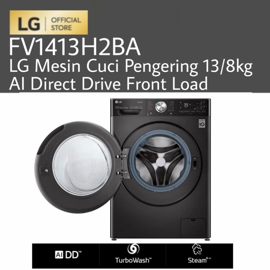 LG FV1413H2BA Mesin Cuci + Pengering 13/8kg AI Direct Drive Front Load