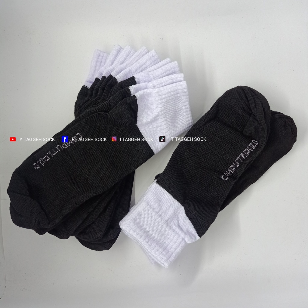 KAOS KAKI SPORT PUTIH HITAM/KAOS KAKI SEKOLAH/KAOS KAKI PENDEK 3/4/KAOS KAKI OLAHRAGA/KAOS KAKI MULTIFUNGSI