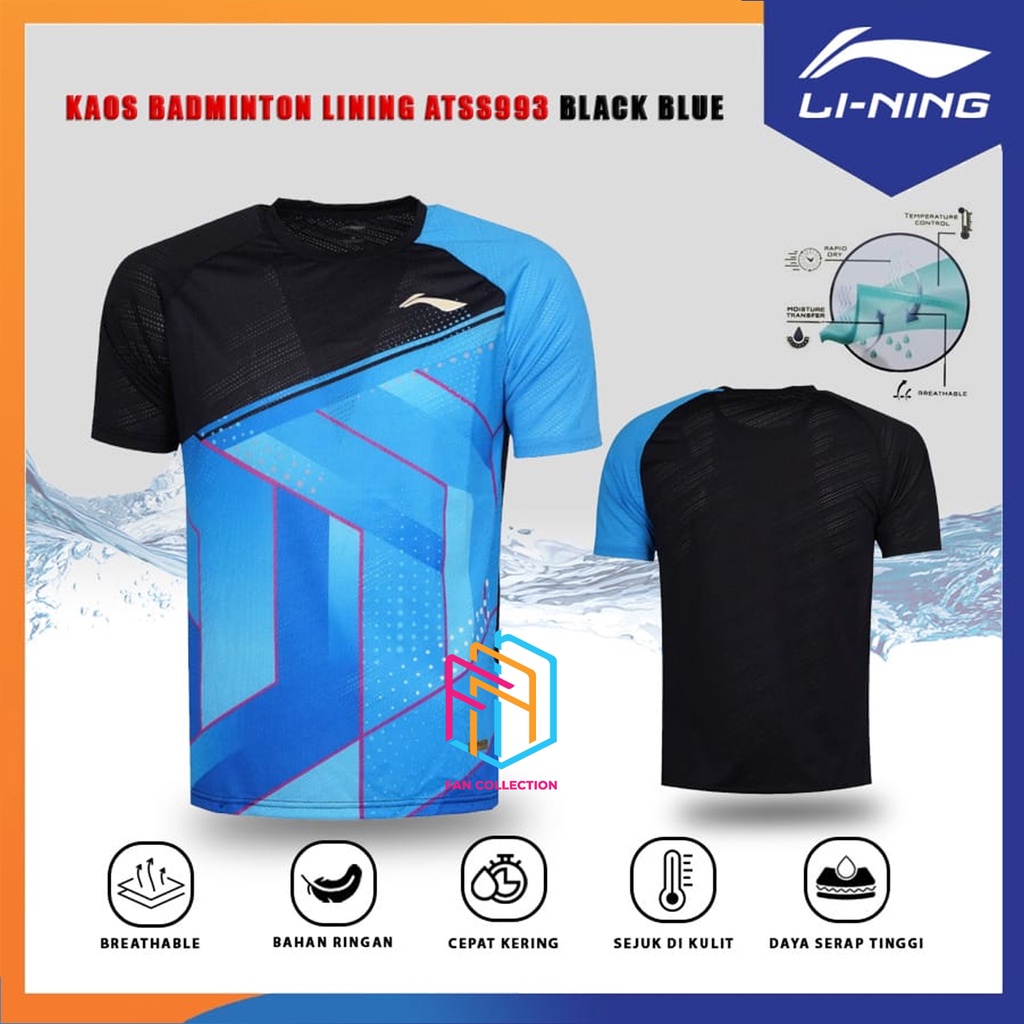 LINING ATSS 993 T-Shirt Kaos Badminton Lining Indonesia Player Series