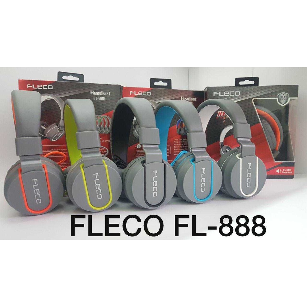 Headphone handset headset hanset earphone FLECO FL-888 FL888 FL 888 Extra Super BASS warna