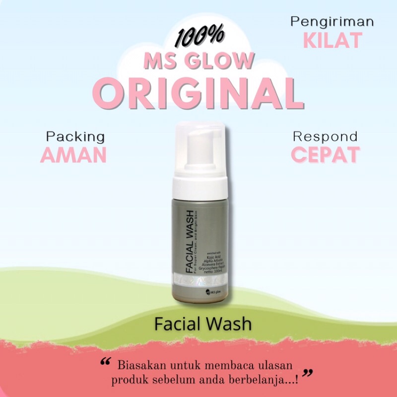 MS GLOW FACIAL WASH skincare skin care facial pembersih wajah lightening anti dark spot TJ.BL.C.5