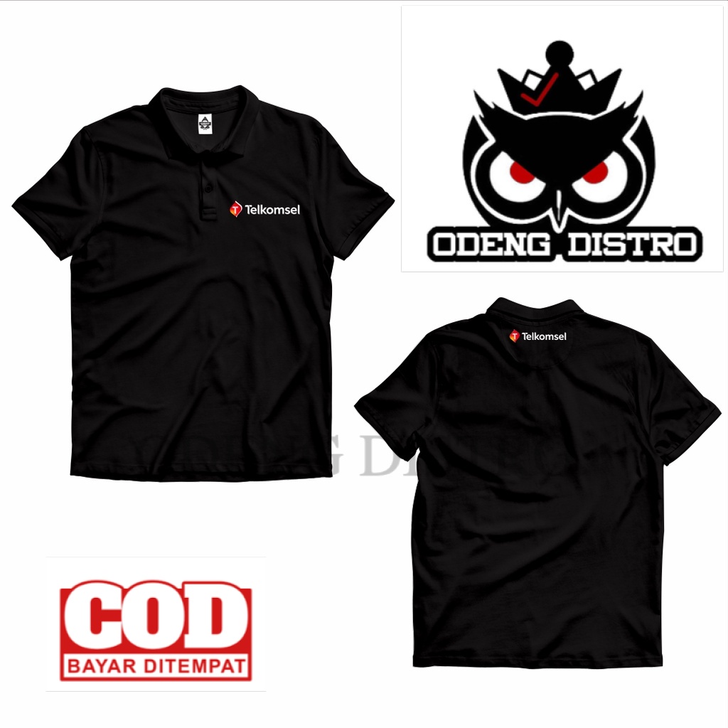 Polo Shirt Kaos Polo Telkomsel Logo Kaos Perusahaan Baju Kerah Keren Distro Murah Casual Pria Wanita