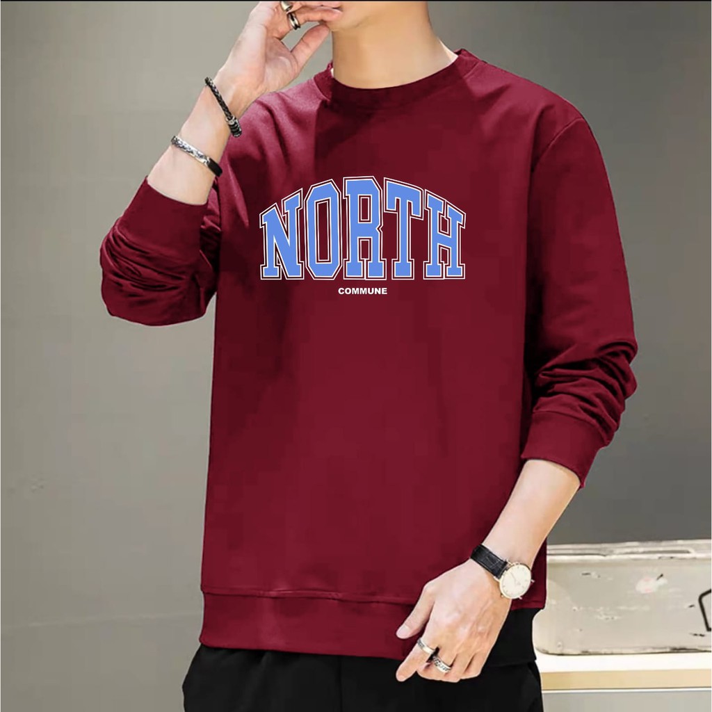 BISA COD / ALIPIO781 - BAJU SWEATER NORTH / fashion pria / keren / terbaru