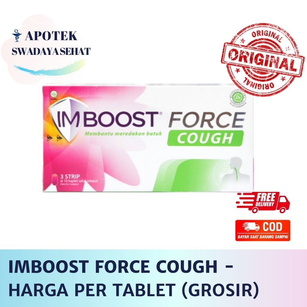 Imboost Force Cough Per Tablet - Vitamin Daya Tahan Tubuh dan Meredakan Batuk Obat - Grosir