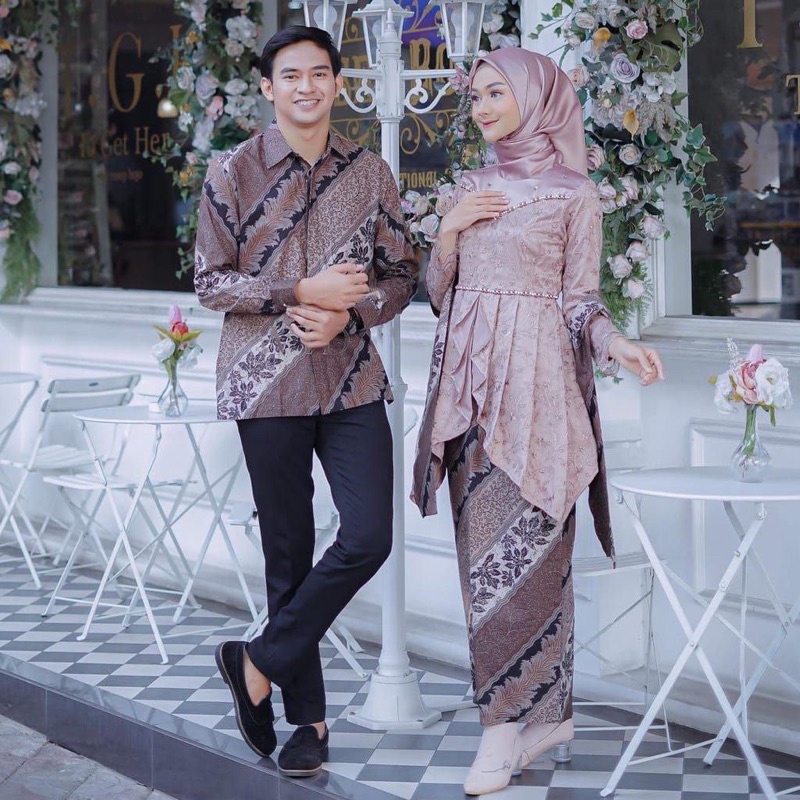 Batik Couple Lafeya / batik sarimbit / batik kondangan / kebayaset / batik elegant - batik terbaru 2