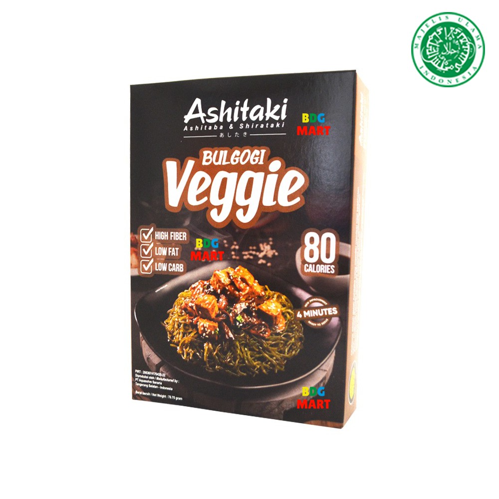 Ashitaki 80 Calories Mi Goreng Bulgogi Veggie Halal MUI - 76,75gr