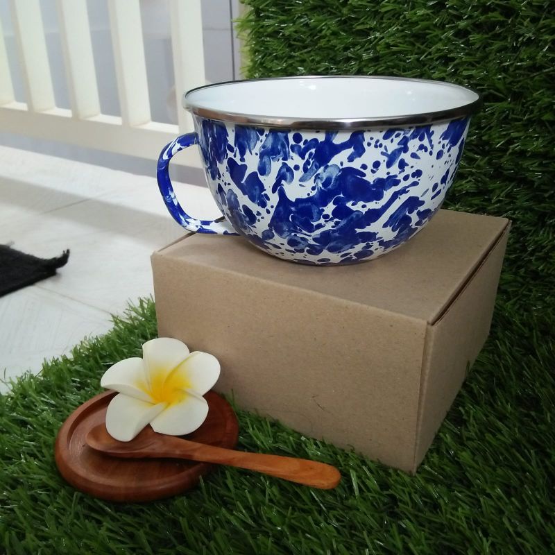 mangkuk blirik enamel biru