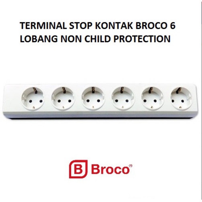 Broco Stop Kontak Terminal 2 / 3 / 4 / 5 / 6 Lubang -NON CP