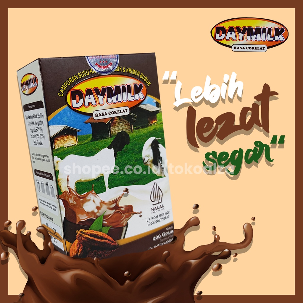 

Susu Kambing Etawa Buluk Daymilk Rasa Coklat 200gr BPOM HALAL