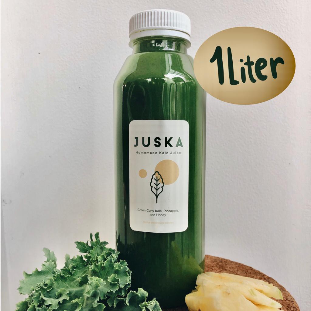 SUPER GREEN Jus Segar Sayur Kale + Nanas + Madu 1 Liter, Detox & Immunity Booster by Juska