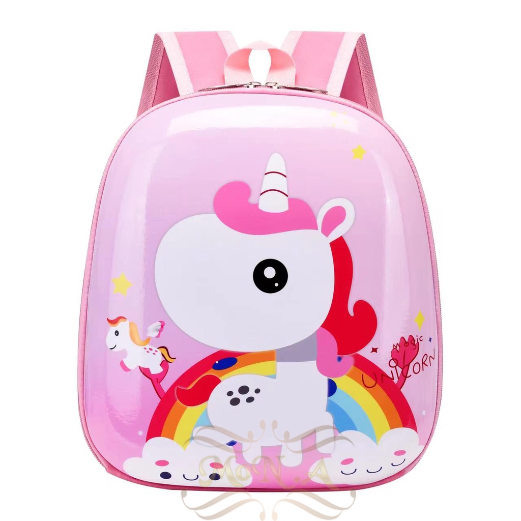 (MONA) Tas Ransel Telur Sekolah Anak TK / PAUD - Tas Sekolah Anak Karakter lucu Karakter Unicorn -M0172