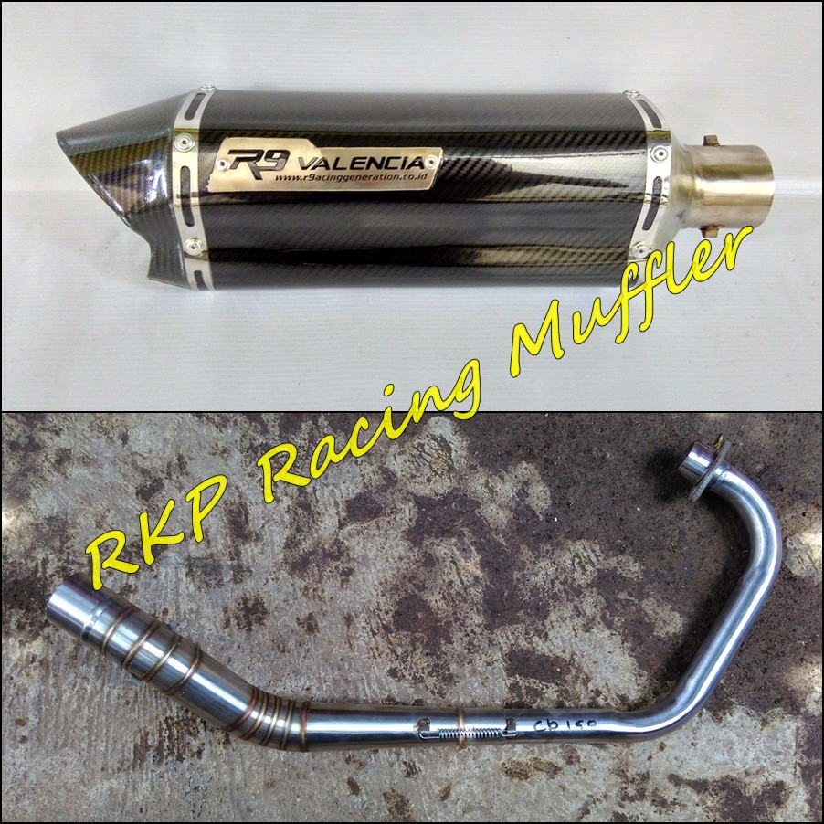 Knalpot R9 valencia carbon CB150R CBR150R Byson R15 Vixion GSX Sonic MX King Nmax Satria F150 dll