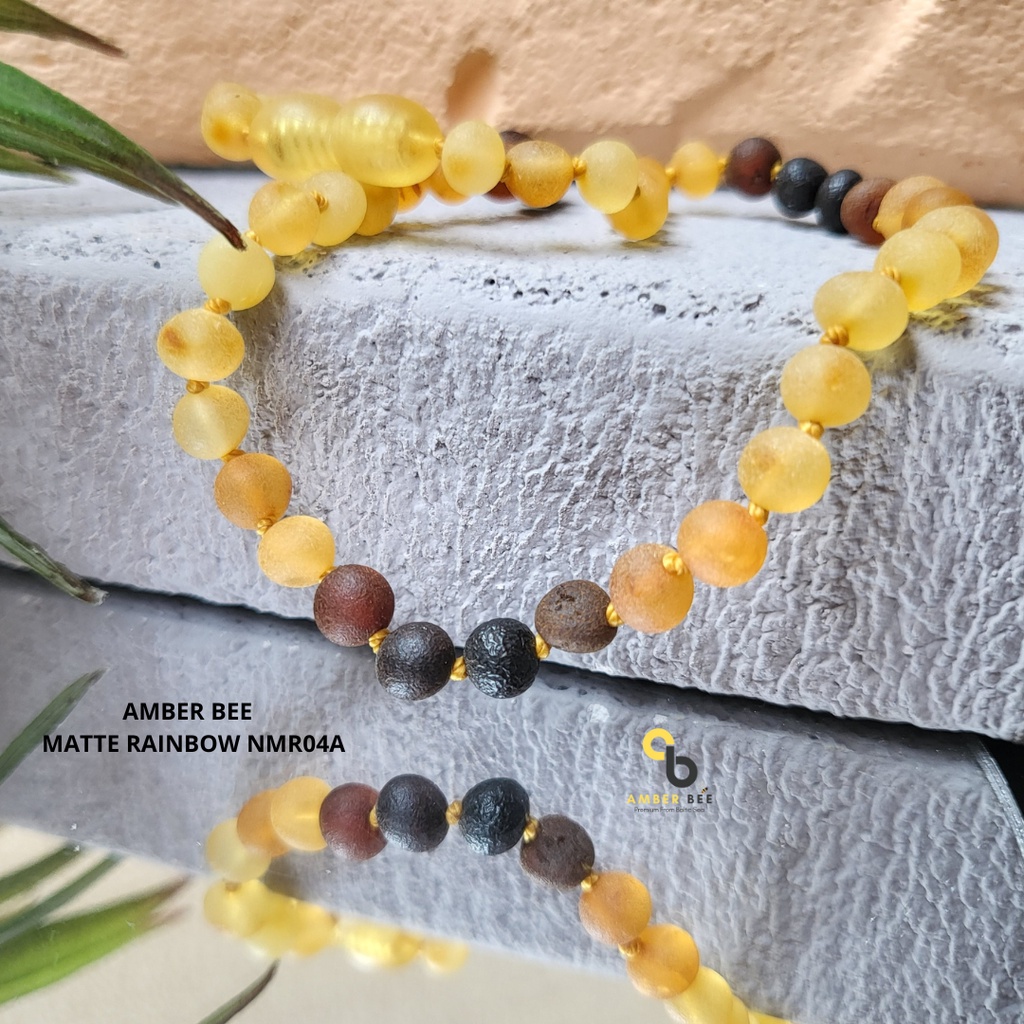 Kalung Amber Bayi &amp; Anak Premium Matte Three Colors By Amber Bee NMTC04