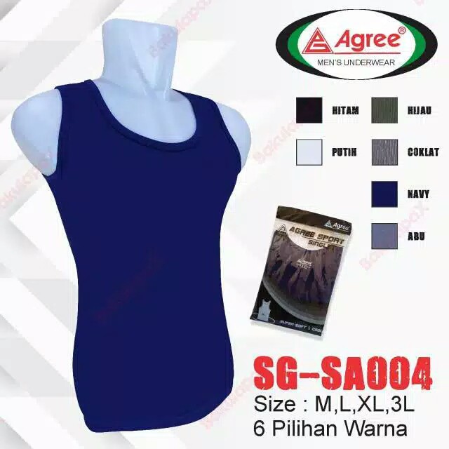 Singlet Pria Kaos Dalam Agree SA 004 Kaos Katun | Singlet Cowok Dewasa |jcx