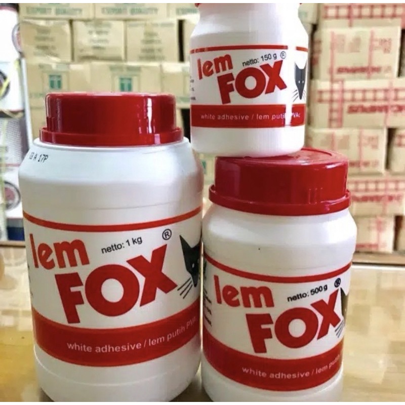 FOX - WHITE ALL PURPOSE ADHESIVE PAPER GLUE - LEM PUTIH PVC PVAC STIK - 60 - 150 - 500 GR KAYU WOOD SERBAGUNA SLIME
