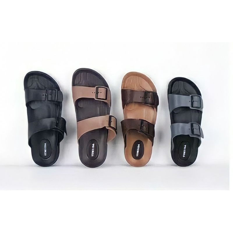 (COD) TERMURAH Sandal Karet Pria Wanita Santai Yumeida 2 Tali 7122