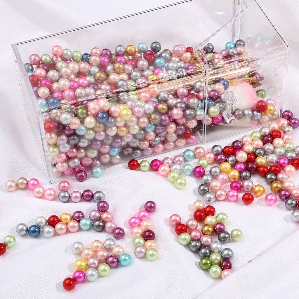 50-200Pcs 8/10mm Round White Mix No Hole Pearls Imitation Loose Bead Colorful Decoration Diy For Jewelry Necklace Making