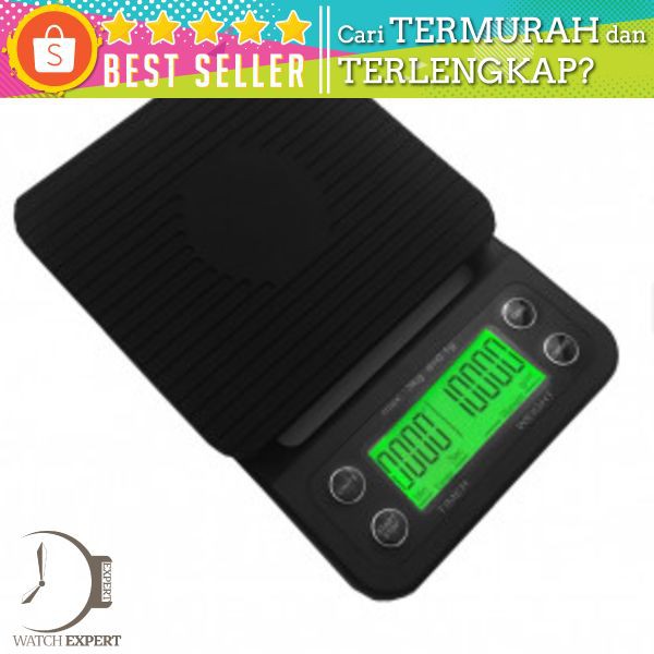 Taffware Digipounds Timbangan Dapur 5kg 0.1g dengan Timer - MS-K07 - Black