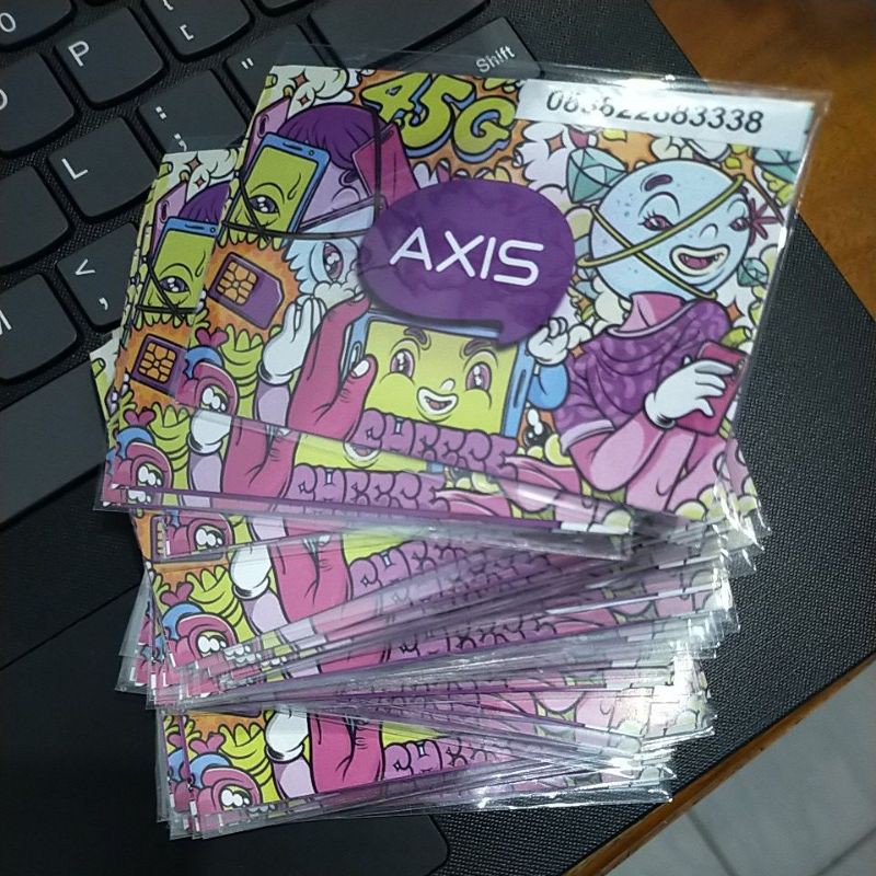 perdana AXIS perbox (isi 50pcs) sudah aktiv sudah registrasi