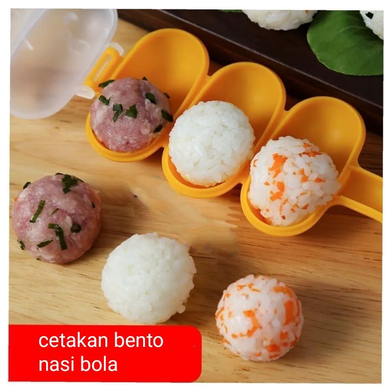 Alat Pembuat Bola Nasi Rice Ball Shaker Cetakan Nasi Bento Cetakan Nasi Bulat Bundar Bento Sushi Gratis Centong Mini