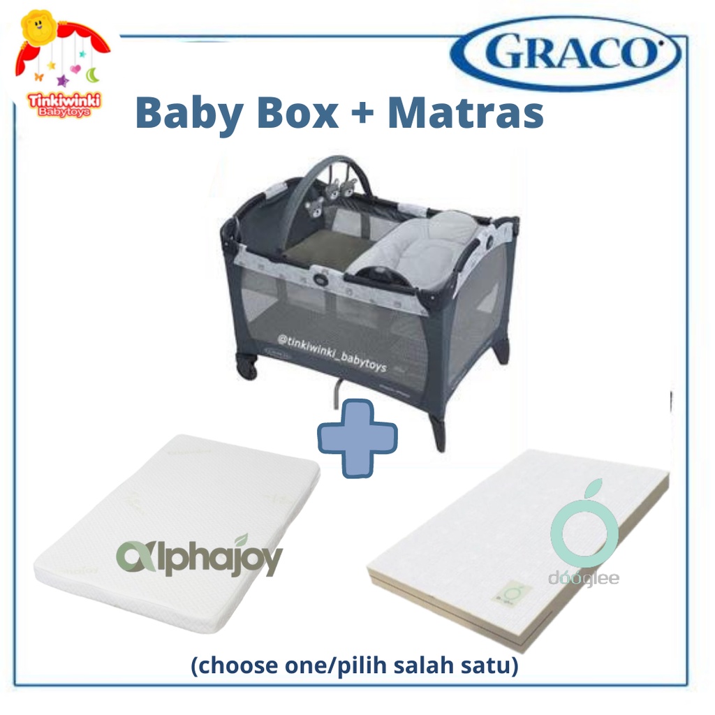 Pick and Play Graco Baby Box in KODIAK + Matras Doogle | Alphajoy