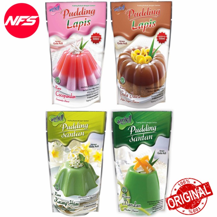 

ds20111w Nutrijell Pudding-Lapis/Santan-All Variant Rasa-Agar/Puding Bubuk-Susu - Santan Pandan