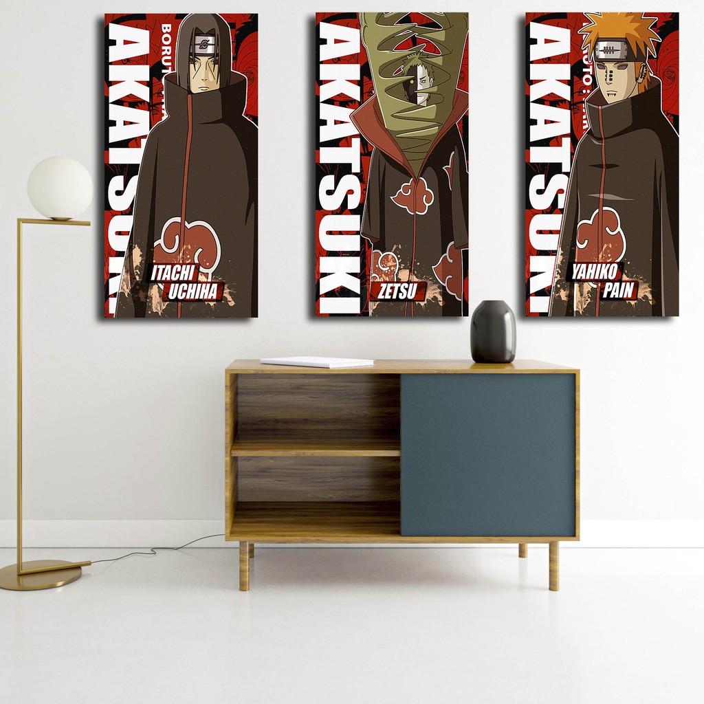 HIASAN DINDING ANIME AKATSUKI NARUTO 15X30 CM WALLDECOR DEKORASI HIASAN KAMAR PAJANGAN POSTER ANIME