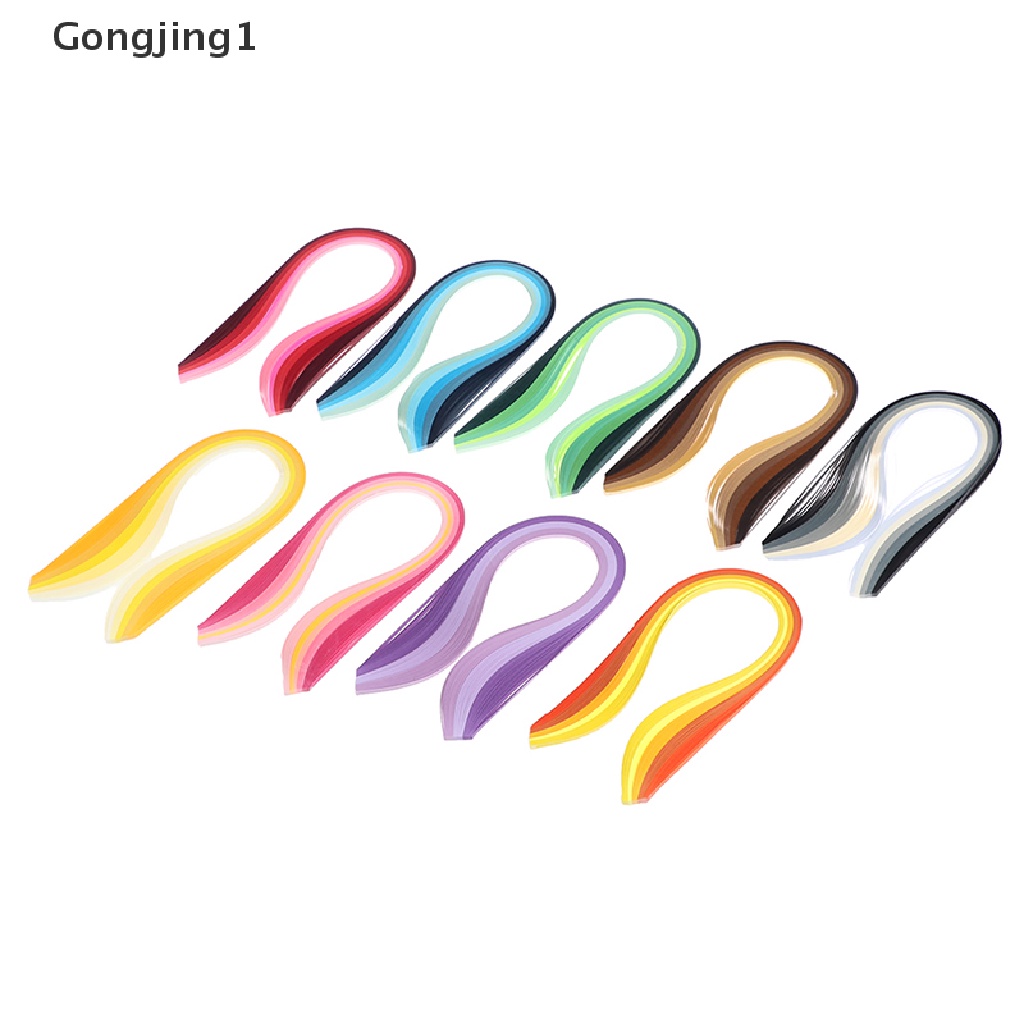 Gongjing1 100Pcs / Set Strip Kertas Quilling 3mm 39cm Untuk Kerajinan Tangan DIY