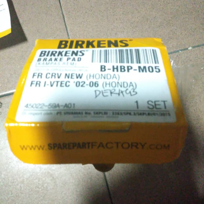 kampas rem depan mobil honda crv i-vtec 2002 - 2006