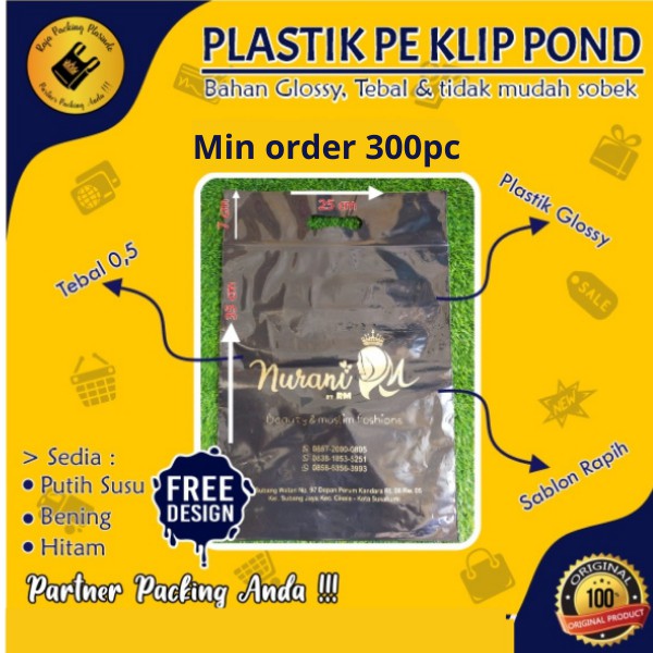 Plastik Sablon Klip Pond Uk 25x35+7 Tebal 0,5 Plastik Sablon Olshop / Sablon Plastik / Plastik klip