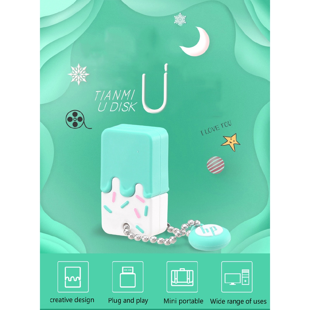 HP USB Flash Drive Student Girl Creative Personality Cute Cartoon Mini Computer Genuine 128GB