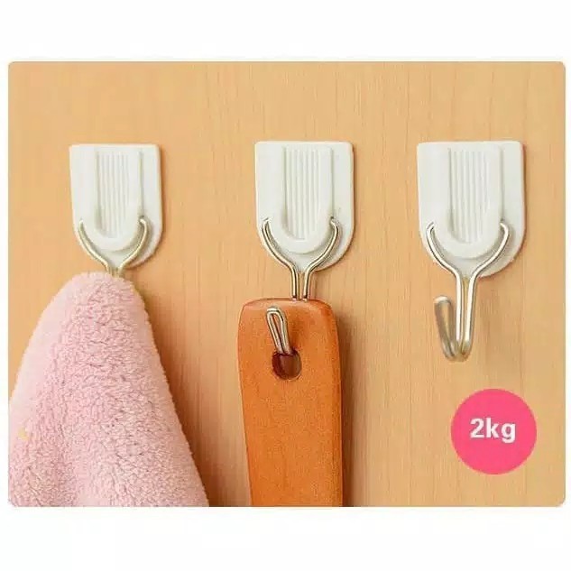 1 SET Gantungan Hook Kunci Baju Tempel Dinding Pintu 1 set isi 6 PCS