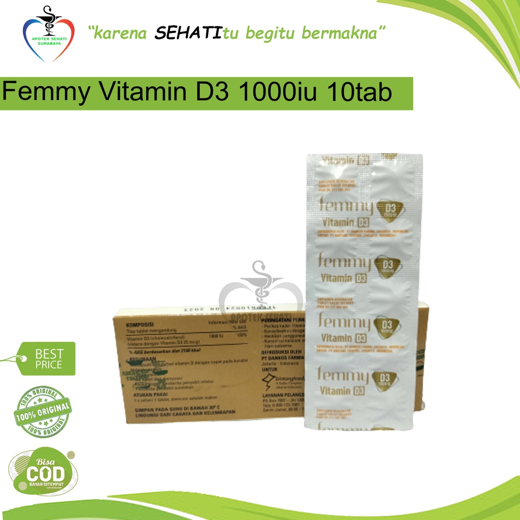 FEMMY VITAMIN D3 1000iu ISI 10 TAB