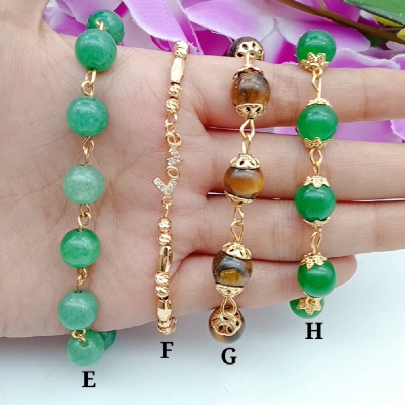 gelang wanita lapis emas permata giok terbaru star+