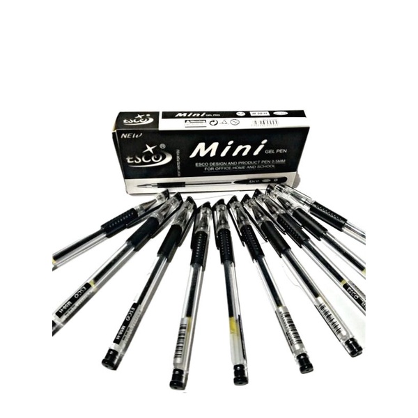 Vinztstore - Pulpen Gel Mini Esco Pulpen Gel Hitam Esco 0.5mm Ballpoint Gel Esco Mini Murah