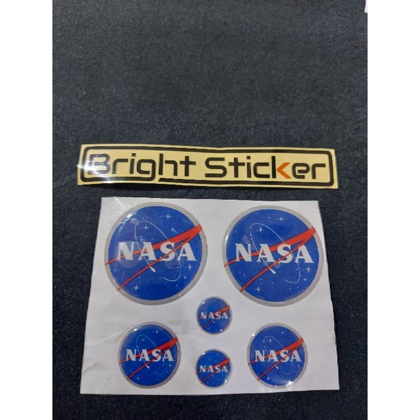 STICKER EMBLEM NASA SET STICKER MOTOR STICKER MOBIL TIMBUL 3D