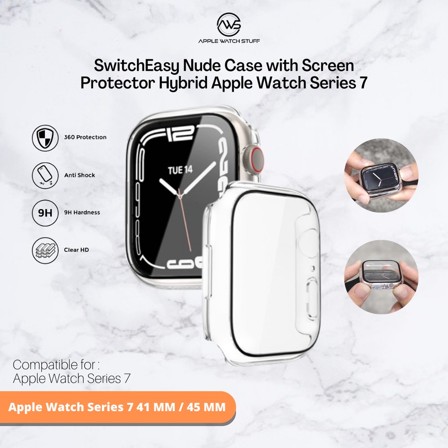 SwitchEasy Nude Case with Screen Protector Hybrid Apple Watch Series 7