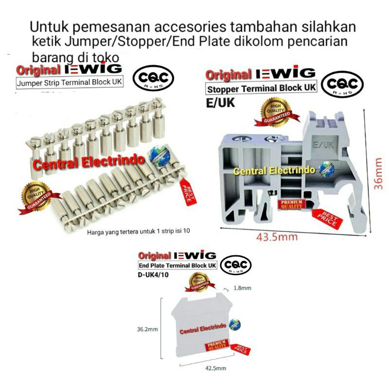 Terminal Block Universal UK3N (0.2~2.5mm) 800V Din Rail EWIG.