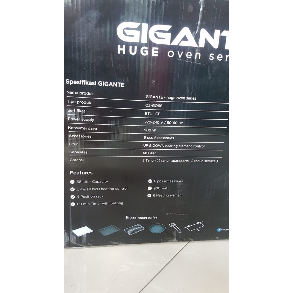 OXYNIC Oven Listrik Besar GIGANTE Huge Electric Oven Garansi Resmi