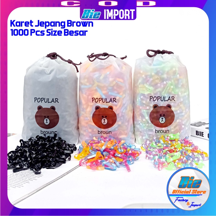 3000 Pcs Ikat Rambut Karet Jepang Free Pouch Impor Best Seller