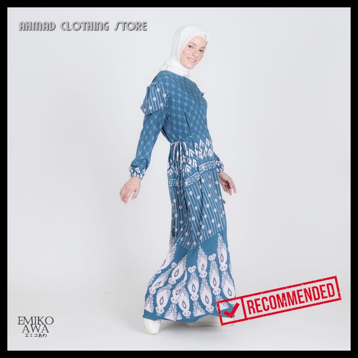 Baju Gamis Wanita Terbaru Buleleng - Gamis Cewek Premium - Emikoawa Muslim Maxi Busui Syari - BLUE