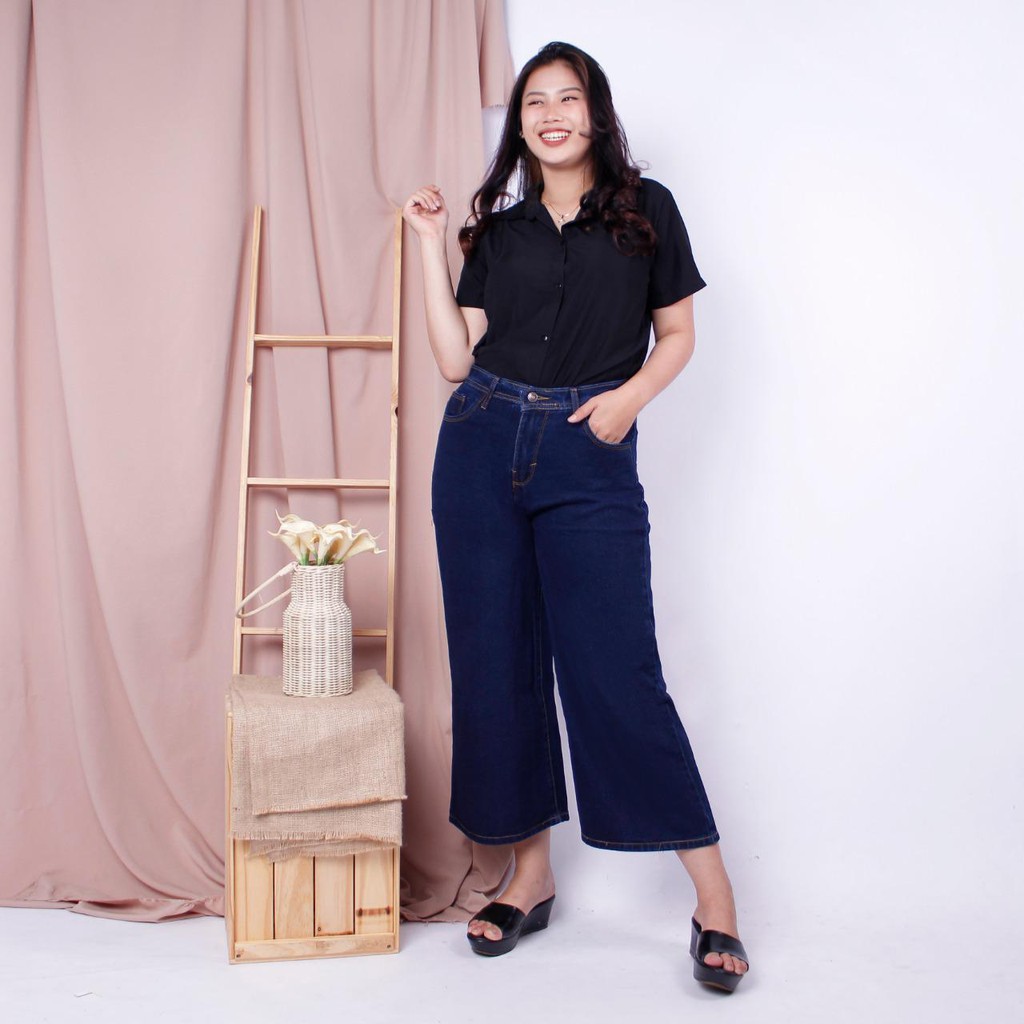 Kulot Jeans Dark Blue Jumbo