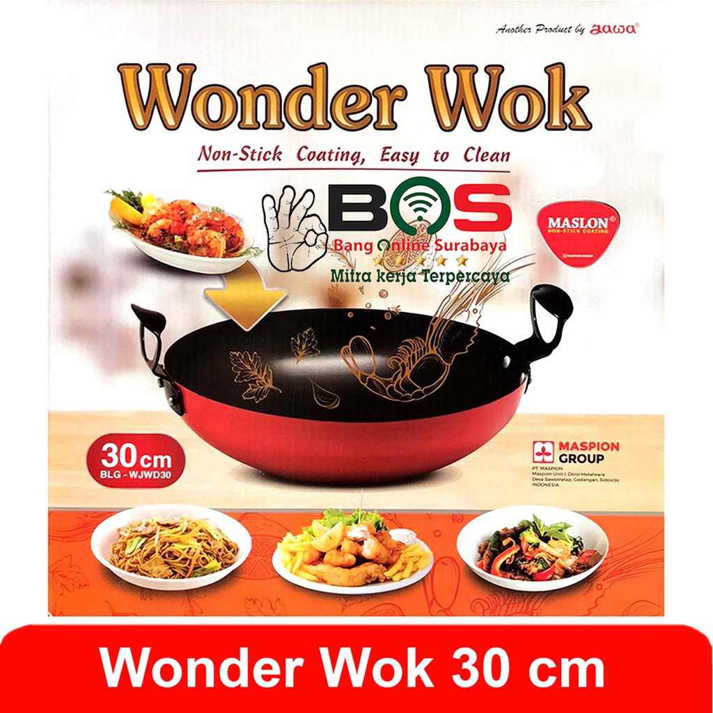 Wajan Penggorengan Maspion Maslon Jawa Wonder Wok 30 CM