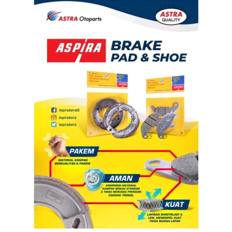 ASPIRA Kampas Rem Cakram Depan BEAT VARIO SCOOPY SPACY Pad Set