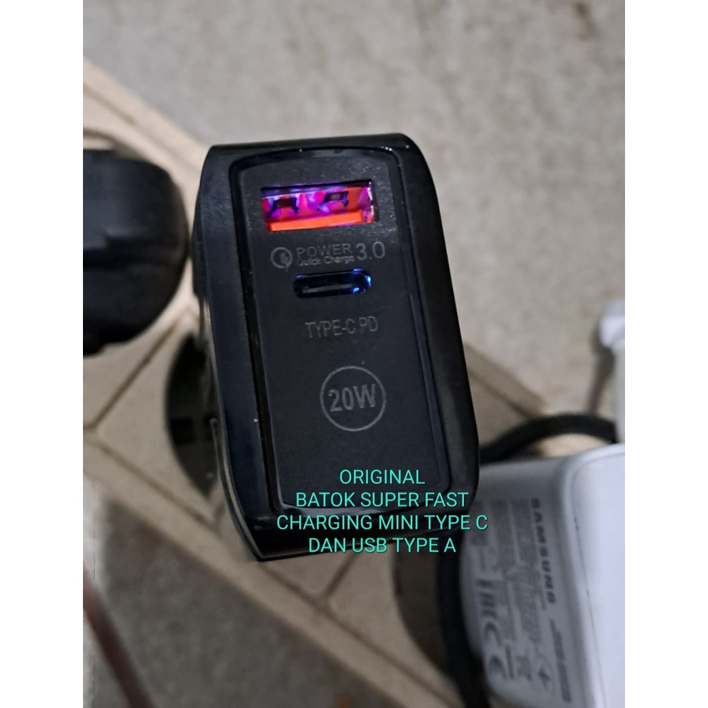 J433 KEPALA BATOK CHARGER USB TYPE C DAN A FAST CHARGING 3A 20W ADAPTOR CHARGER VOOC TIPE HP CASAN TRAVEL FLASH CHARGE QUICK QUALCOM ADAPTER ADAPTIVE KABEL DATA ANDROID HANDPHONE QUALLCOM VOLT GADGET TC POWER SMART HARGA TERJANGKAU