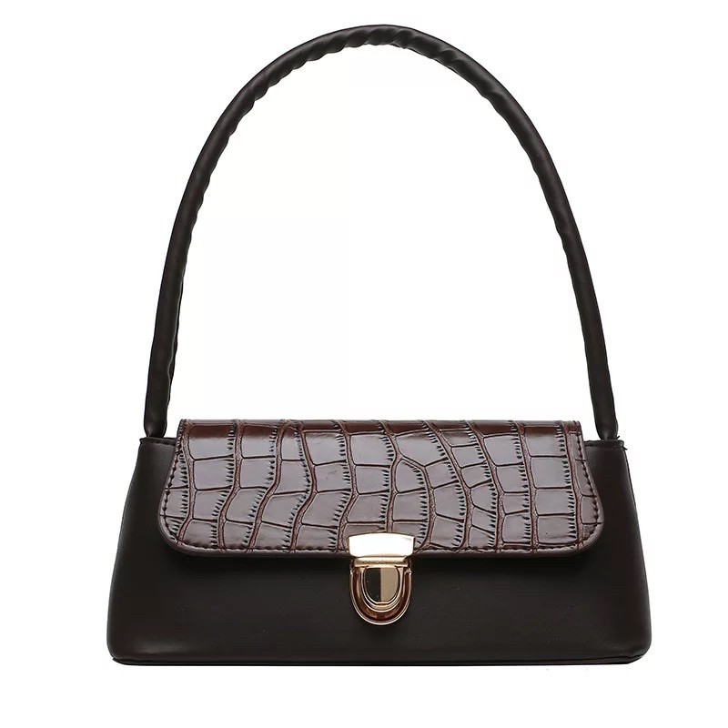 TAS WANITA 3031 -  TAS RETRO  CROCO  VINTAGE  SHOULDER BAG WANITA IMPORT TASBATAMRZ - C