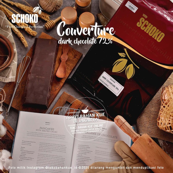 

Schoko Couverture Dark Chocolate 72 1kg Baking Coklat Cokelat Batang