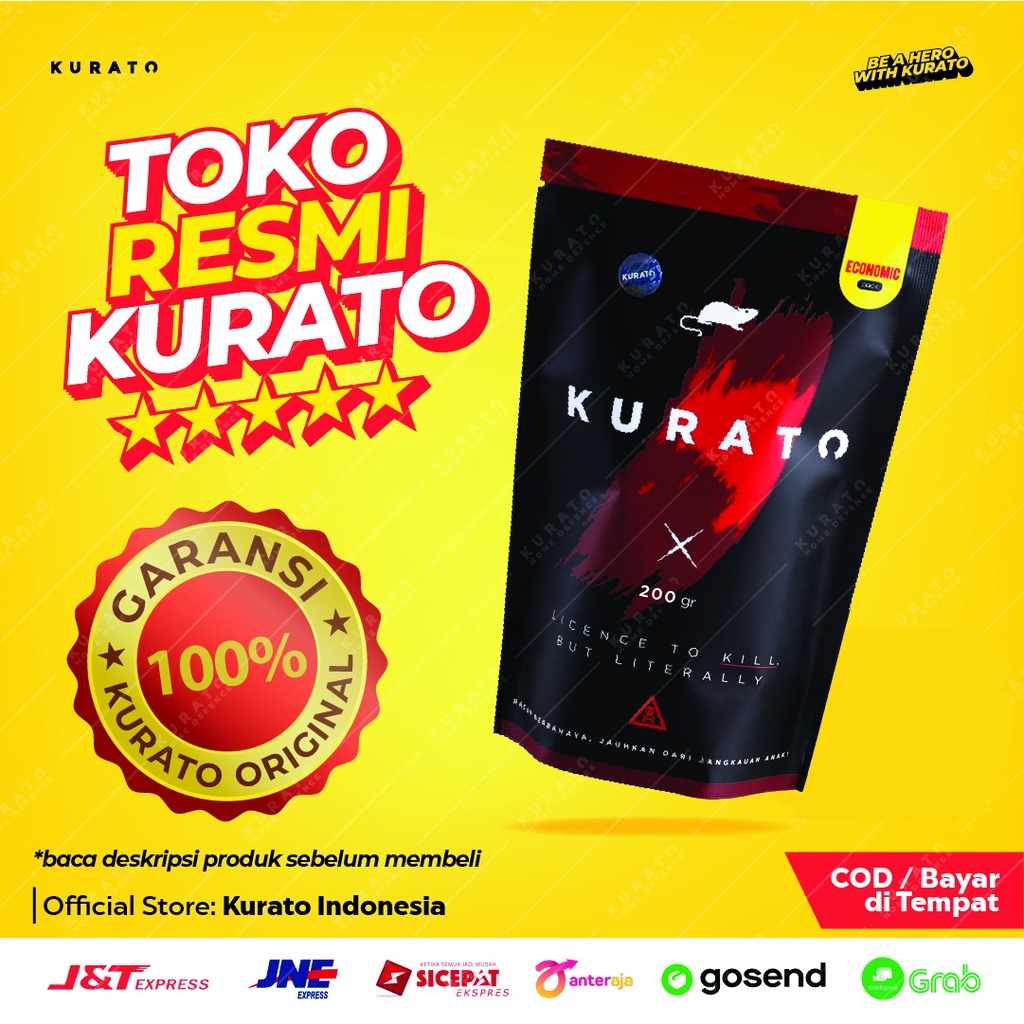 [ BISA COD ] Racun Tikus GANAS AMPUH Original KURATO Ampuh 1 pack isi @200 gram - Tikus Got tikus at