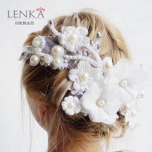 [SIAP KIRIM] HAIRPIECE PUTIH AKSESORIS RAMBUT PENGANTIN WEDDING PESTA HRB005